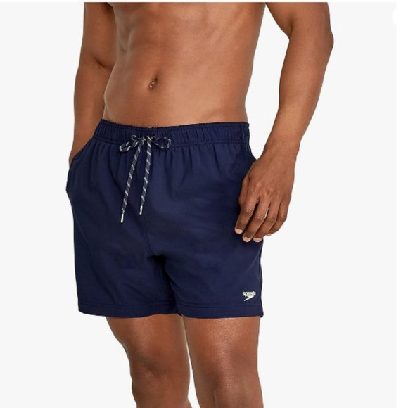 Speedo Men's 16" Solid Swim Trunks Peacoat M